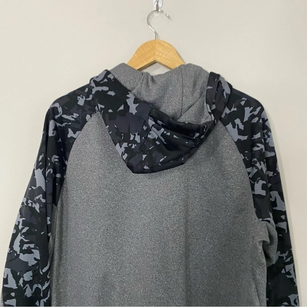[Nike] Swoosh Gray & Black Camo Print Hoodie Sweatshirt